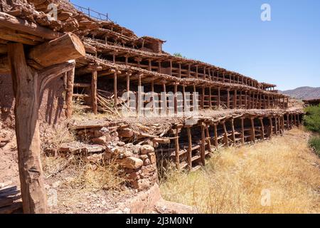 Alte traditionelle Bienenstöcke für die Honigproduktion in einem Dorf in der Nähe von Taroudant, Marokko; Marokko Stockfoto