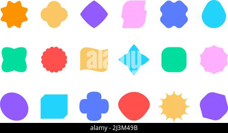 Auffällige geometrische Formen. Abstrakte leere organische Formen für Banner und Rabattetiketten. Vektorset Stock Vektor