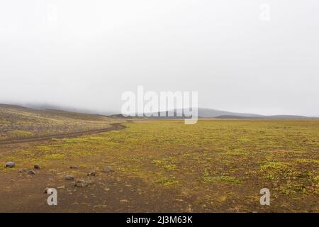 Island Landschaft. Thrihyrningsvatn Lakeshore, Zentral-Island. Isländische Landschaft Stockfoto