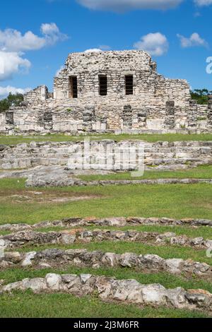 Tempel der gemalten Nischen, Maya-Ruinen, Mayapan Archäologische Zone; Mayapan, Yucatan Staat, Mexiko Stockfoto