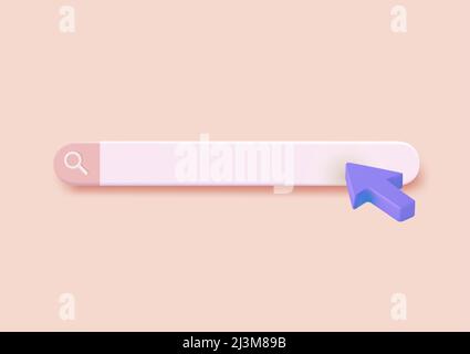 3D Vorlage für Suchleiste für Website. Stock Vektor