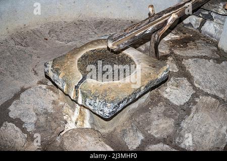 Originalbrunnen in der Sakramentskapelle, bei Giswil, Kanton Obwalden, Schweiz Stockfoto