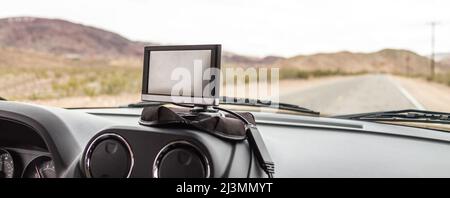 GPS-Gerät im Auto Stockfoto