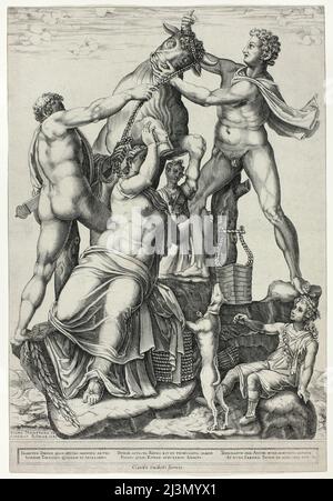 Der Farnese Bull mit Dirce, Zethus und Amphion, 1581. Stockfoto