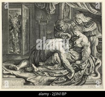 Samson und Delilah, um 1612. Stockfoto