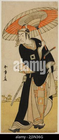 Der Schauspieler Ichikawa Danjuro V als Hanakawado no Sukeroku im Theaterstück Nanakusa Yosooi Soga, aufgeführt im Nakamura Theater im fünften Monat, 1782, Japan, c.. 1782. Stockfoto