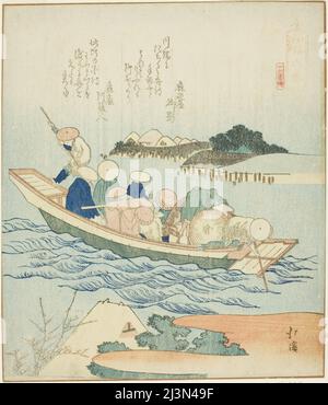 Rokuggo, aus der Serie "Eine Aufzeichnung einer Reise nach Enoshima, Ein Satz von sechzehn (Enoshima kiko, jurokugban tsuzuki)", 1833. Stockfoto