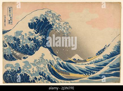 Under the Wave off Kanagawa (Kanagawa oki nami ura), auch bekannt als die große Welle, aus der Serie "Thirty-Six Views of Mount Fuji (Fugaku sanjurokkei)", Japan, 1830/33. Stockfoto