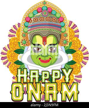 Onam Hindu Ernte Festival Poster Illustration Stock Vektor