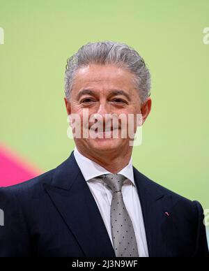 Bonn, Deutschland. 07. April 2022. Adel AL-SALEH (Managementmitglied T-Systems) Hauptversammlung der Deutschen Telekom AG, am 7.. April 2022 in Bonn. â Credit: dpa picture Alliance/Alamy Live News Stockfoto