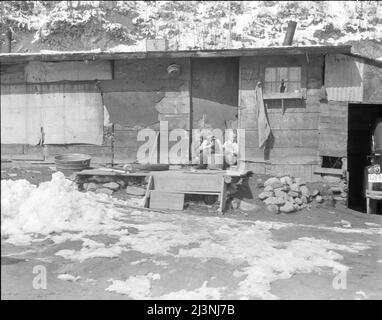 Bergarbeiterhütte. Blue Blaze Kohlebergwerk. Verbraucher, Near Price, Utah. Stockfoto
