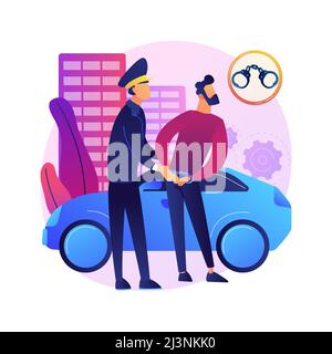 Arrest abstraktes Konzept Vektor Illustration. Demonstration, Festnahme öffentlicher Proteste, Einspruch und Missbilligung, Massenunruhen, Bereitschaftspolizei, Gewaltanwendung, Stock Vektor