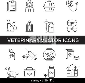 Satz von Vektor-Veterinärsymbolen Stock Vektor