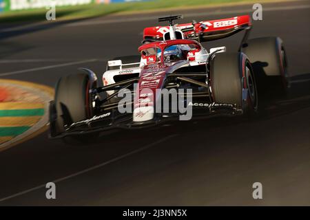 Melbourne, Australien. 09. April 2022. 9.. April 2022, Albert Park, Melbourne, FORMEL 1 ROLEX AUSTRALIAN GRAND PRIX 2022, im Bild Valtteri Bottas (FIN), Alfa Romeo F1 Team ORLEN/dpa/Alamy Live News Stockfoto