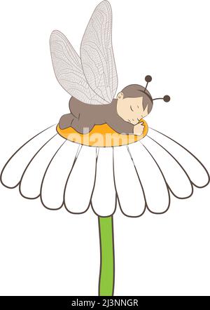 Schlafend Baby, Vektor Stock Vektor