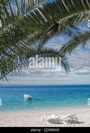 Strand in Brela,Makarska Riviera,adria,Dalmatien Region,Kroatien Stockfoto