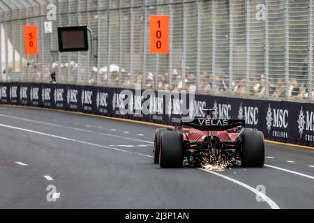 Melbourne, Victoria, Australien. 9. April 2022. MELBOURNE, AUSTRALIEN - 9. APRIL: Charles Leclerc aus Monaco fährt den Ferrari 16 F1-75 beim Training beim Grand Prix von Australien 2022 (Bildquelle: © Chris Putnam/ZUMA Press Wire) Bildquelle: ZUMA Press, Inc./Alamy Live News Stockfoto