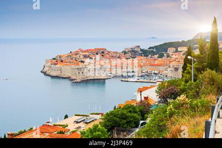 Blick auf die Altstadt von Dubrovnik, Kroatien. Balkan, Adria, Europa. Beauty-Welt. Stockfoto