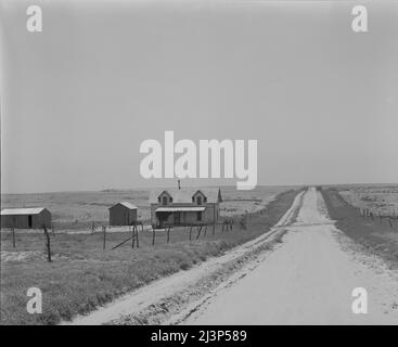 Verlassenes Mieterhaus. Hall County, Texas. Stockfoto