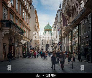 Kohlmarkt und Hofburg - Wien, Österreich Stockfoto