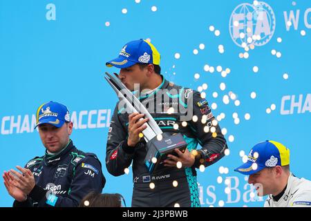 EVANS Mitch (nzl), Jaguar TCS Racing, Jaguar I-Type 5, Portrait Podium Ambiente während des Rom City ePrix 2022, 3. Treffen der ABB FIA Formel E Weltmeisterschaft 2021-22, auf dem Circuit Cittadino dell’EUR vom 8. Bis 10. April in Rom, Italien - Foto Gregory Lenormand / DPPI Stockfoto