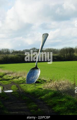 Essen Sie England - The Giant Spoon in der Nähe von Cramlington Stockfoto