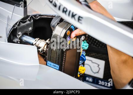 Melbourne, Victoria, Australien. 9. April 2022. MELBOURNE, AUSTRALIEN - 9. APRIL: Mercedes-Lenkrad beim Formel-1-Grand-Prix von Australien 2022 am 9.. April 2022 (Bildquelle: © Chris Putnam/ZUMA Press Wire) Stockfoto