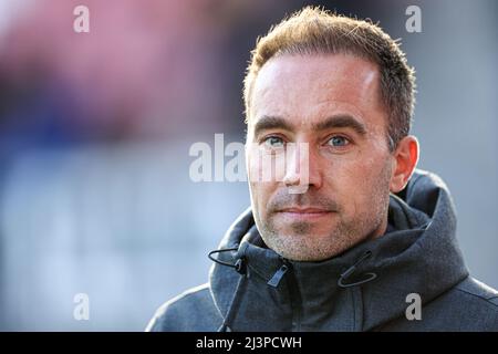 UTRECHT, NIEDERLANDE - 9. APRIL: Cheftrainer Sjors Ultee von Fortuna Sittard während des niederländischen Eredivisie-Spiels zwischen dem FC Utrecht und Fortuna Sittard am 9. April 2022 im Stadion Galgenwaard in Utrecht, Niederlande (Foto: Peter Lous/Orange Picts) Stockfoto