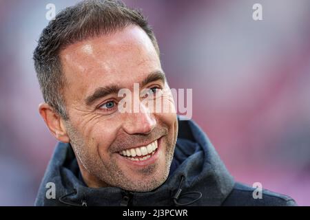 UTRECHT, NIEDERLANDE - 9. APRIL: Cheftrainer Sjors Ultee von Fortuna Sittard während des niederländischen Eredivisie-Spiels zwischen dem FC Utrecht und Fortuna Sittard am 9. April 2022 im Stadion Galgenwaard in Utrecht, Niederlande (Foto: Peter Lous/Orange Picts) Stockfoto