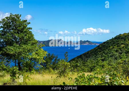 Insel Terre-de-Haut, Iles des Saintes, Les Saintes, Guadeloupe, kleine Antillen, Karibik. Stockfoto