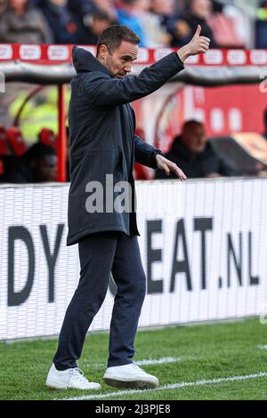 UTRECHT, NIEDERLANDE - 9. APRIL: Cheftrainer Sjors Ultee von Fortuna Sittard während des niederländischen Eredivisie-Spiels zwischen dem FC Utrecht und Fortuna Sittard am 9. April 2022 im Stadion Galgenwaard in Utrecht, Niederlande (Foto: Peter Lous/Orange Picts) Stockfoto