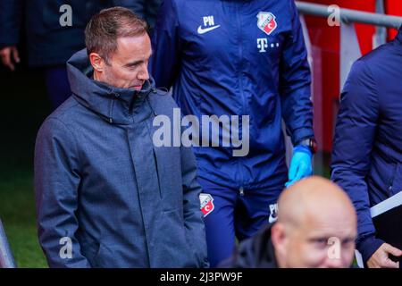 UTRECHT, NIEDERLANDE - 9. APRIL: Trainer Sjors Ultee von Fortuna Sittard während des niederländischen Eredivisie-Spiels zwischen FC Utrecht und Fortuna Sittard am 9. April 2022 im Stadion Galgenwaard in Utrecht, Niederlande (Foto: Joris Verwijst/Orange Picts) Stockfoto