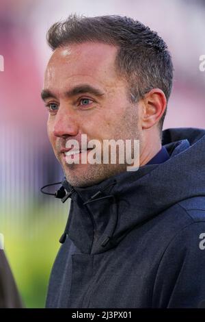 UTRECHT, NIEDERLANDE - 9. APRIL: Trainer Sjors Ultee von Fortuna Sittard während des niederländischen Eredivisie-Spiels zwischen FC Utrecht und Fortuna Sittard am 9. April 2022 im Stadion Galgenwaard in Utrecht, Niederlande (Foto: Joris Verwijst/Orange Picts) Stockfoto
