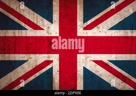 Nahaufnahme einer alten britischen Flagge Stockfoto