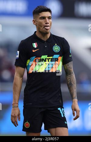 Mailand, Italien. 09. April 2022. Joaquin Correa (FC Internazionale) während Inter - FC Internazionale gegen Hellas Verona FC, italienische Fußballserie A Spiel in Mailand, Italien, April 09 2022 Quelle: Independent Photo Agency/Alamy Live News Stockfoto