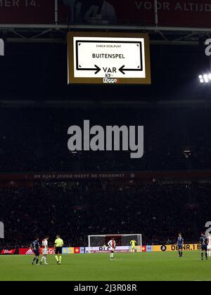 AMSTERDAM - Tor von Sebastien Haller von Ajax während des niederländischen Eredivisie-Spiels zwischen Ajax und Sparta Rotterdam in der Johan Cruijff Arena am 9. April 2022 in Amsterdam, Niederlande, nicht erlaubt. ANP MAURICE VAN STEEN Stockfoto