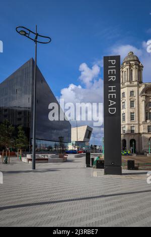 Liverpool Mann Island, Pier Head Stockfoto