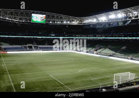 Sao Paulo, Brasilien. 09. April 2022. SP - Sao Paulo - 09/04/2022 - BRASILEIRO A 2022, PALMEIRAS X CEARA - Vista geral do estadio Arena Allianz Parque para partida entre Palmeiras e Ceara pelo campeonato Brasileiro A 2022. Foto: Ettore Chiereguini/AGIF Quelle: AGIF/Alamy Live News Stockfoto