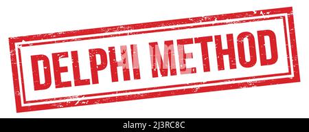 DELPHI-METHODE Text auf rotem grungy vintage rechteckigen Stempel. Stockfoto