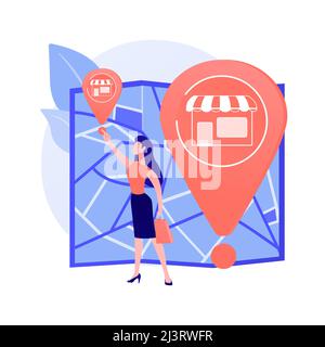 Expansion kleiner Unternehmen. Franchise-Entwicklung, Vermögensverwaltung, Globalisierungsidee. Marktführerschaft. Erfolgreiche Eröffnung der Restaurantbranche. Vecto Stock Vektor