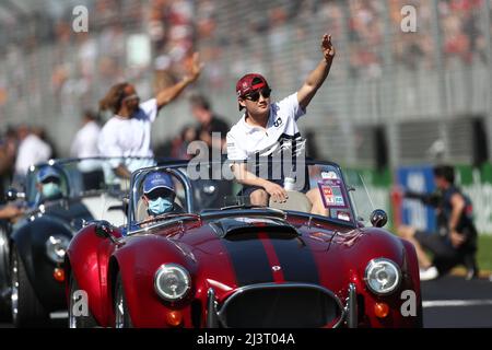 Albert Park, Melbourne, Victoria, Australien. 10. April 2022. FIA Formel-1-Weltmeisterschaft 2022 - Formel 1 Rolex großer Preis von Australien - Yuki Tsunoda ( Japan ) Rennen für die Scuderia AlphaTauri während der Fahrerparade -Bildquelle: brett keating/Alamy Live News Stockfoto