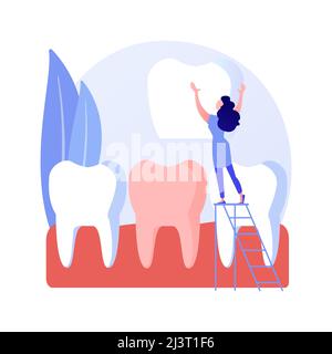Zahnfurniere abstraktes Konzept Vektor Illustration. Furnier Platzierung, zahnärztliche Beauty-Lösung, Zahnästhetik, kosmetische Zahnmedizin Service, orthodont Stock Vektor