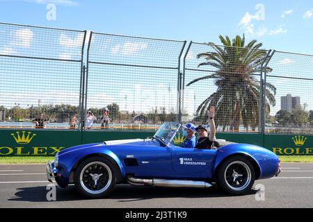 Max Verstappen (NLD) Red Bull Racing auf der Fahrerparade. Großer Preis von Australien, Sonntag, 10.. April 2022. Albert Park, Melbourne, Australien. Stockfoto