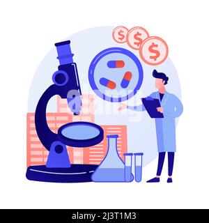 Pharmakologische Business Abstract Konzept Vektor Illustration. Pharmazeutische Industrie, Pharmaindustrie, Forschung und Produktion in der Medizin, ph-wert Stock Vektor