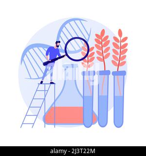 Genetisch veränderte Pflanzen abstraktes Konzept Vektor Illustration. Gentechnisch veränderte Pflanzen, gentechnisch veränderte Pflanzen, biotechnologische Landwirtschaft, neue Funktion Stock Vektor