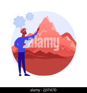 Geomorphologie abstraktes Konzept Vektor Illustration. Geomorphologie Typ, geomorphen Prozess, Erdwissenschaften, Universitätsdisziplin, Studium, geol Stock Vektor