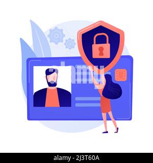 Smart ID-Karte abstrakte Konzept Vektor-Illustration. Identifikation Mikrochip, elektronische id-Karte, Smartcard, persönliche Informationen Chipkarte, smart acce Stock Vektor