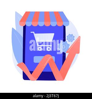 Werben Sie für Ihre Business Abstract Concept Vector Illustration. Werben Sie für Ihr Unternehmen, fördern Sie Ihr Startup, Produkt digitales Marketing, Unternehmer sel Stock Vektor