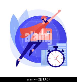 Express Delivery Service Abstract Concept Vector Illustration. Luftfrachtlogistik, globale Post, Paketzustellung, schnelle Versandbestellung, Track Stock Vektor