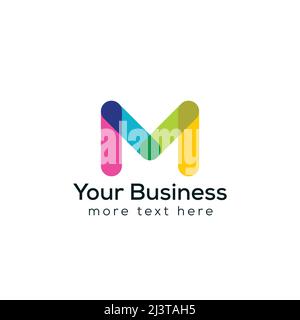 Farbenfroher M-Buchstabe Firmenlogo-Design Stock Vektor